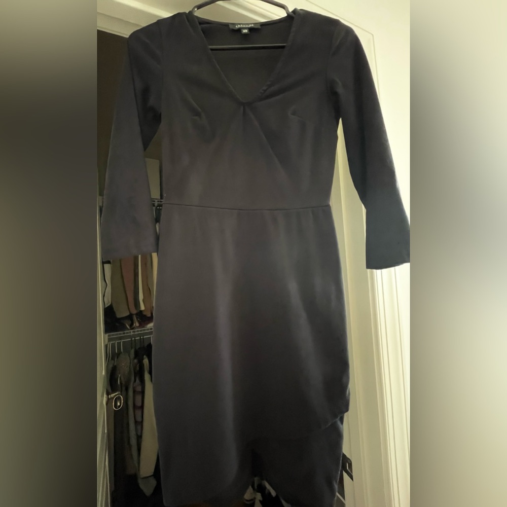 Abbeline Elegant Black Suade Dress XS